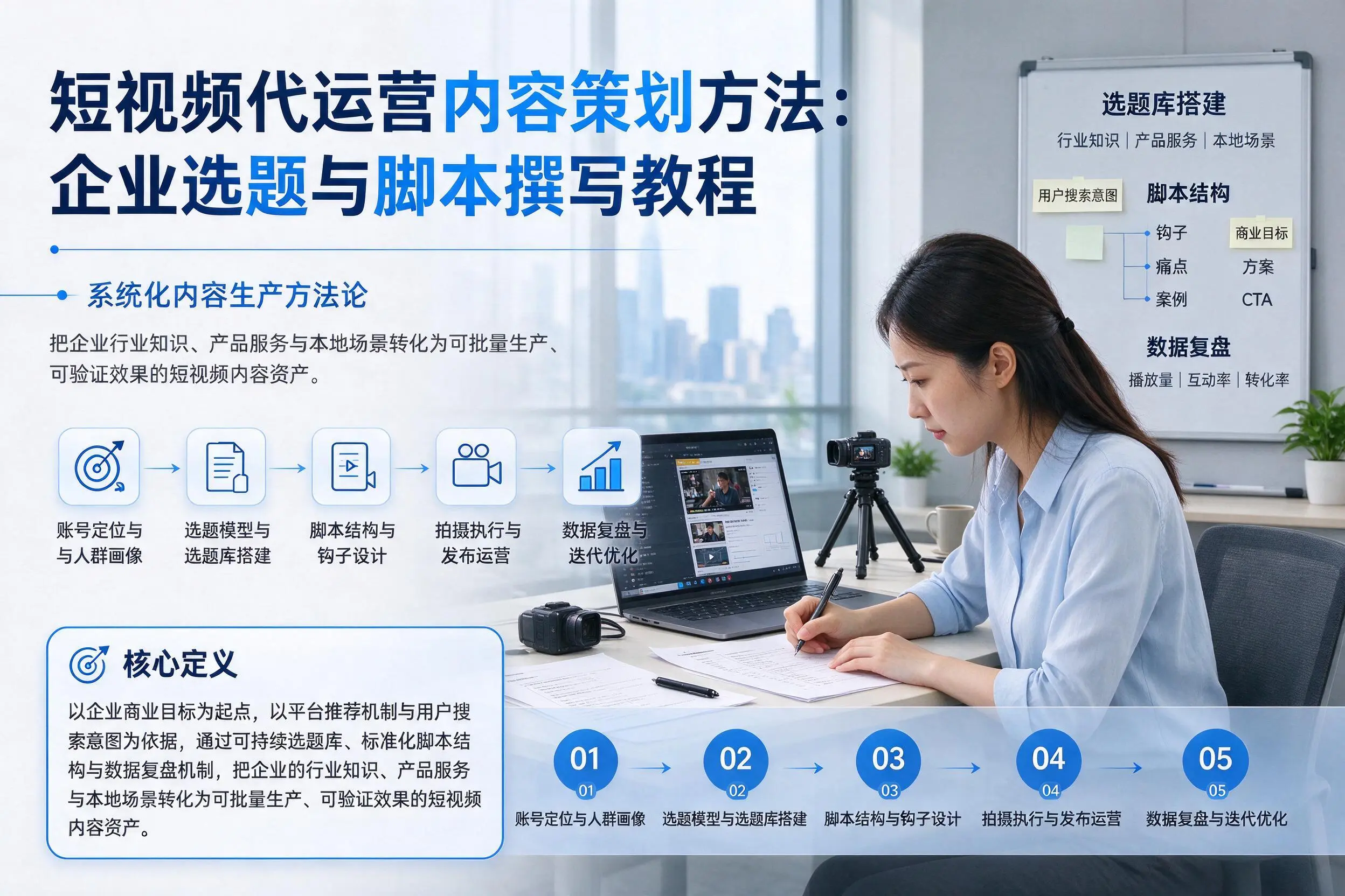短视频代运营内容策划方法：淮南企业选题与脚本撰写教程