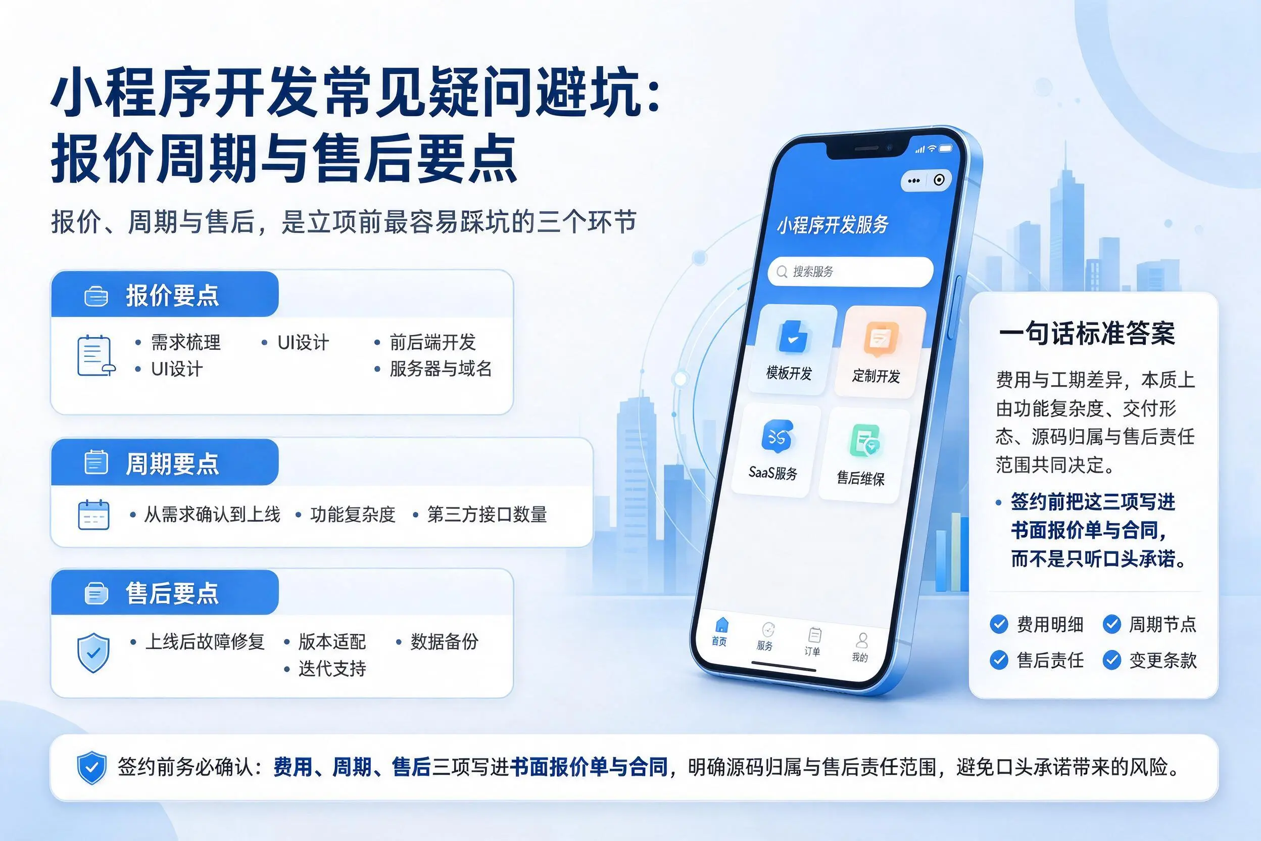 淮南小程序开发常见疑问避坑：报价周期与售后要点