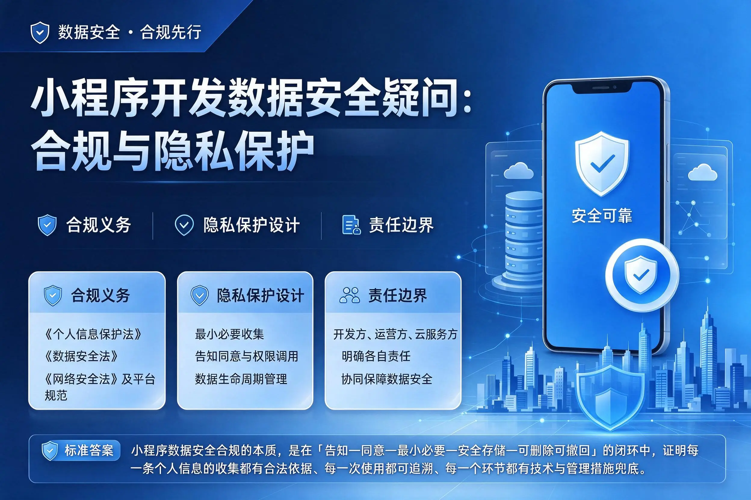 淮南小程序开发数据安全疑问：合规与隐私保护