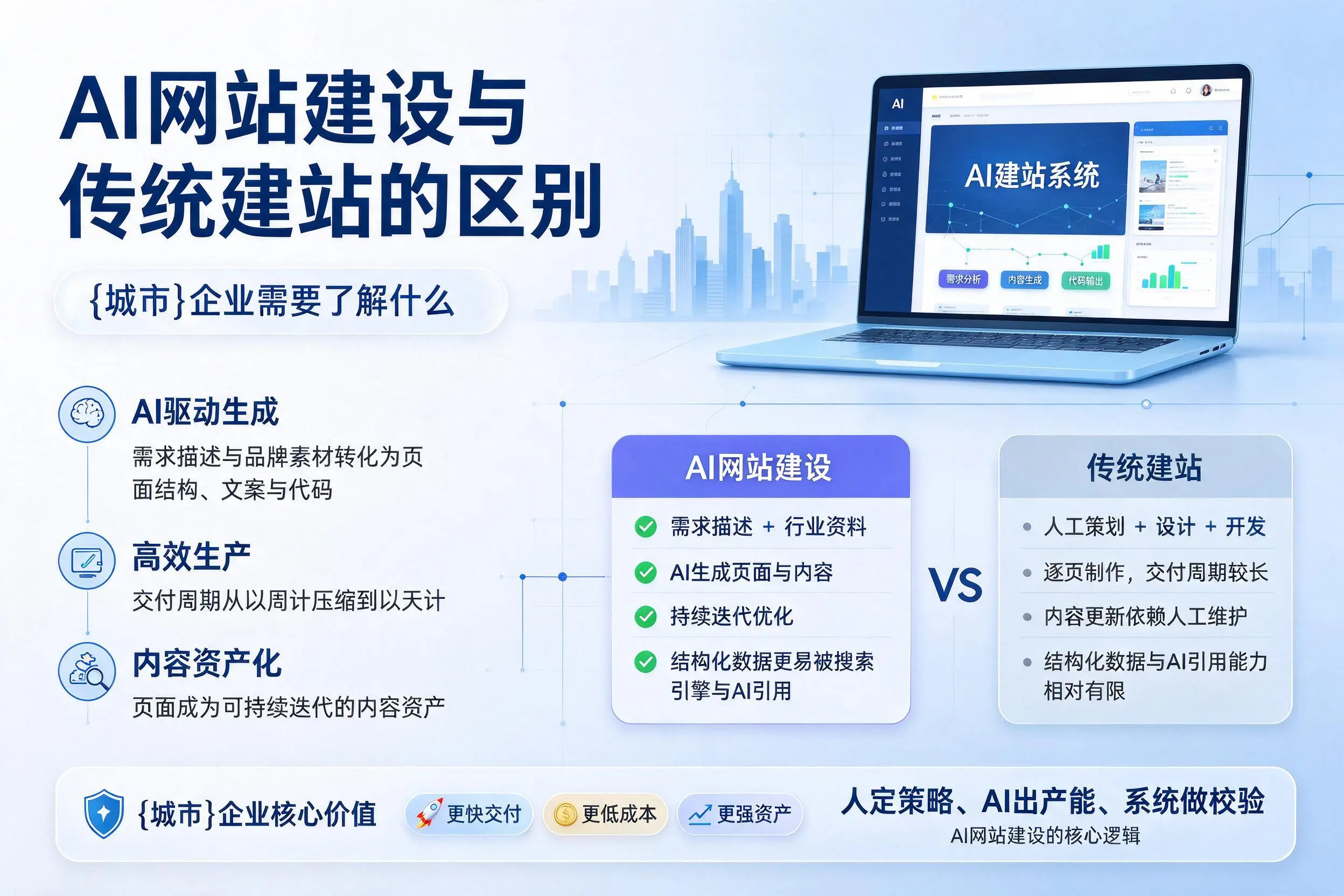 AI网站建设与传统建站的区别，淮南企业需要了解什么