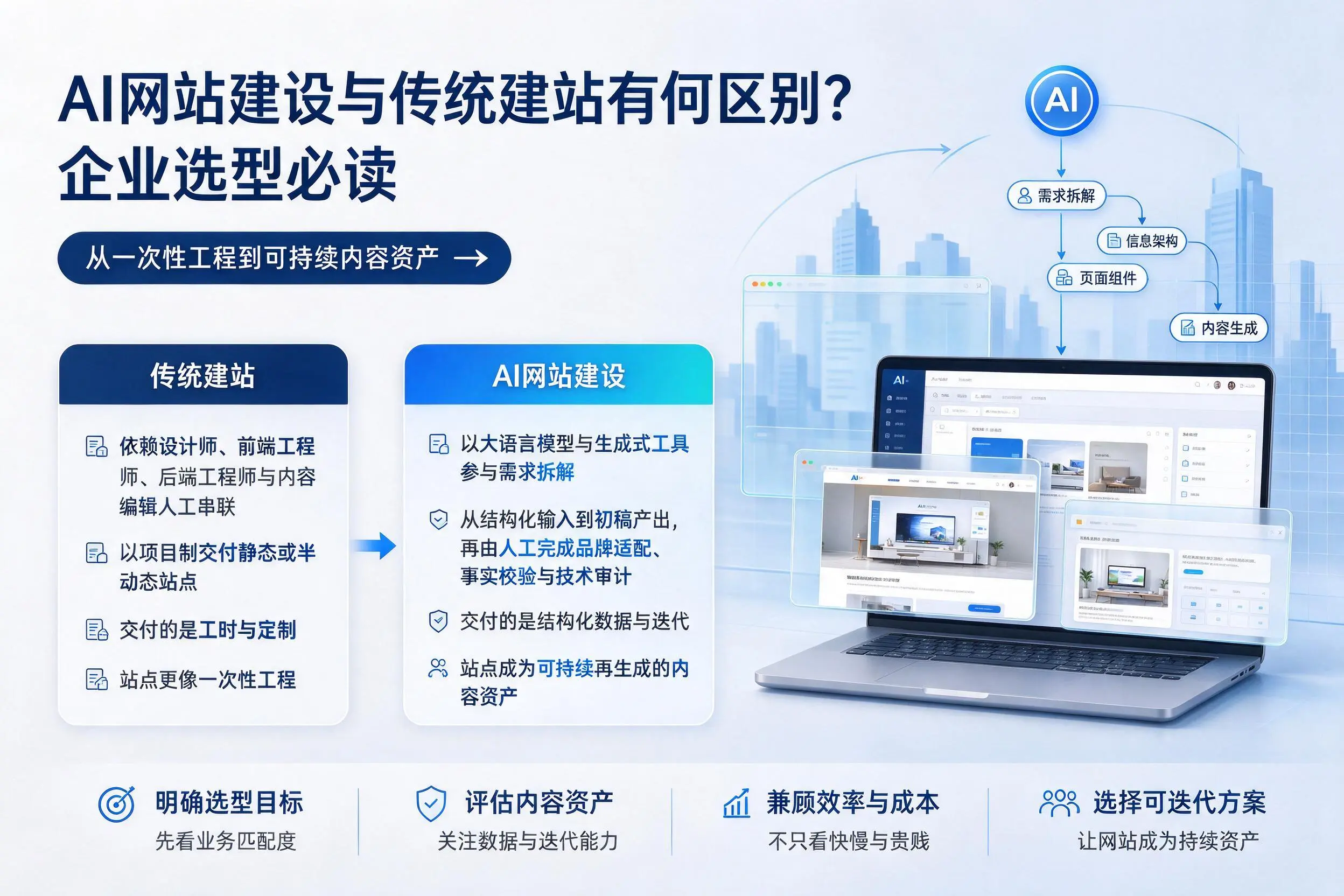 AI网站建设与传统建站有何区别？淮南企业选型必读