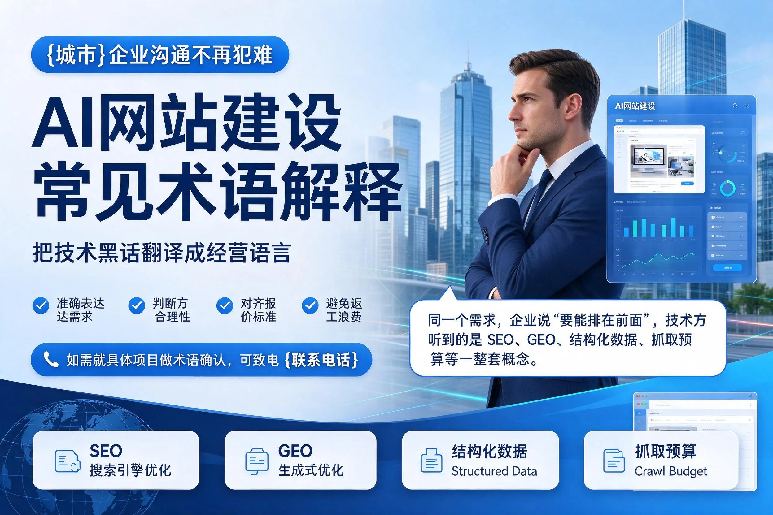 AI网站建设常见术语解释,淮南企业沟通不再犯难