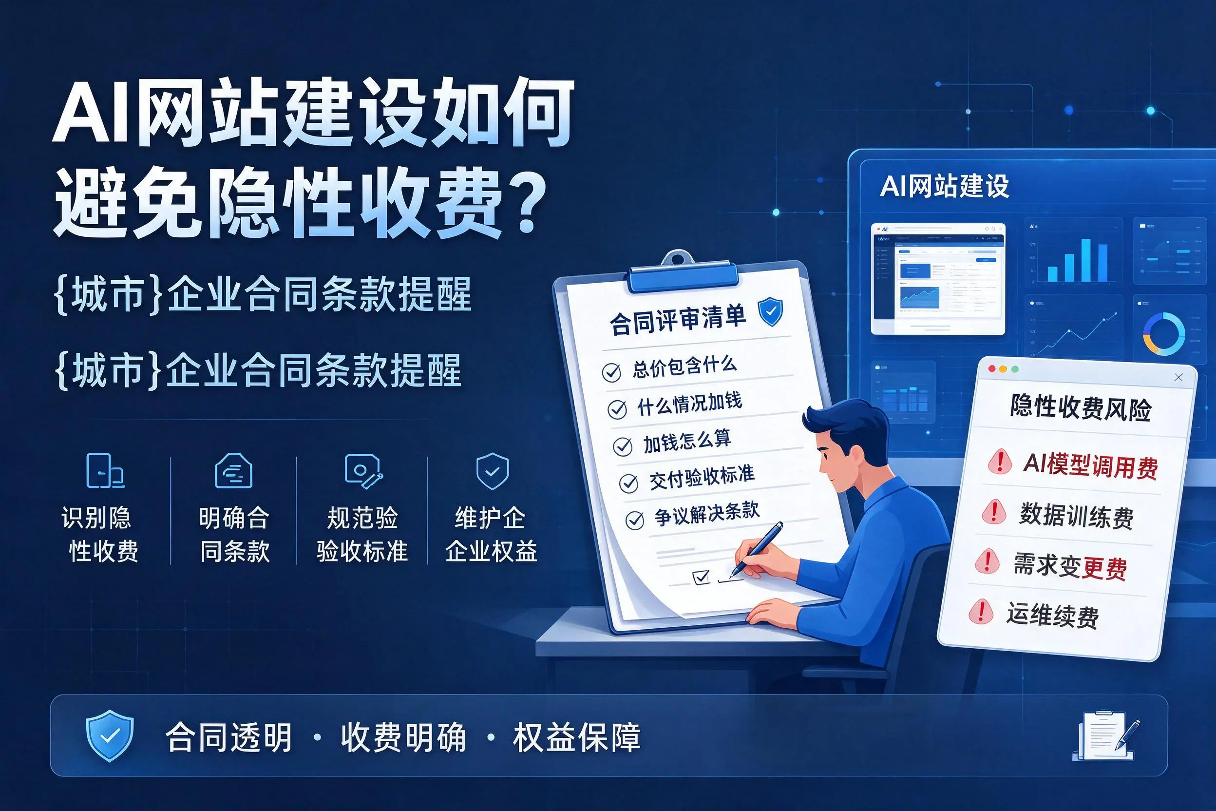AI网站建设如何避免隐性收费?淮南企业合同条款提醒